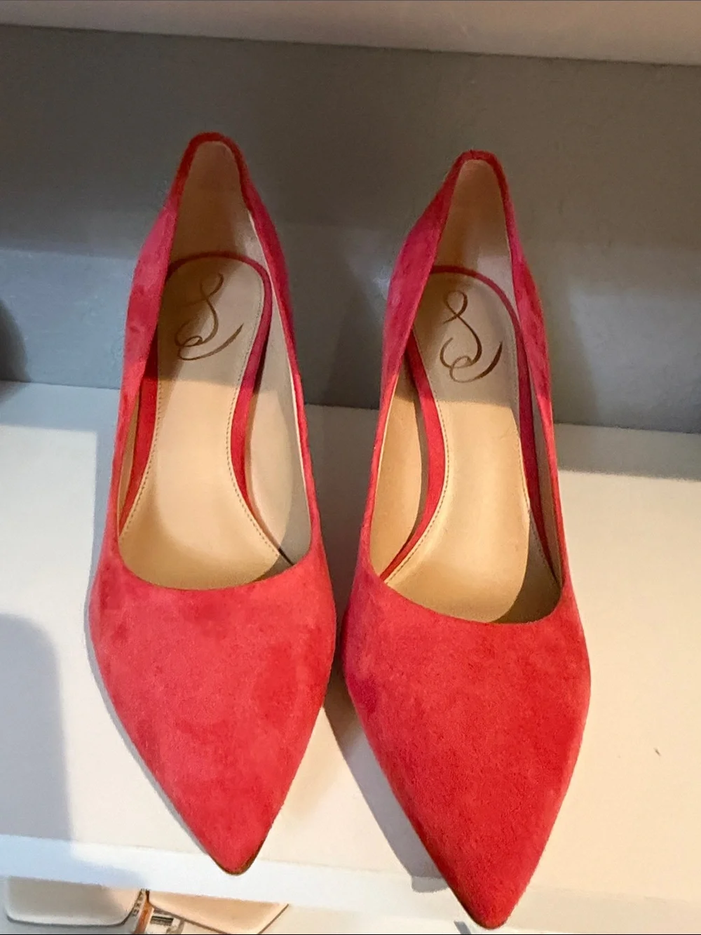 Women's Coral Suede Pointed-Toe Stiletto Pumps - Picture 4 of 8